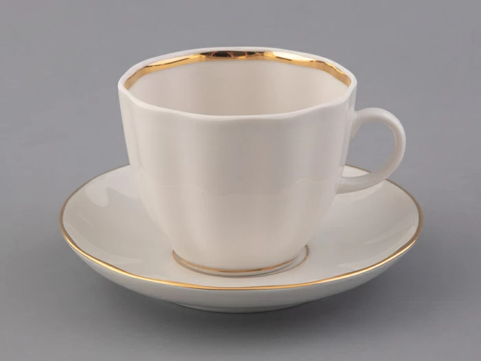Чашка с блюдцем кофейная Тюльпан Белоснежка 140 мл арт. 81.13904.00.1, 