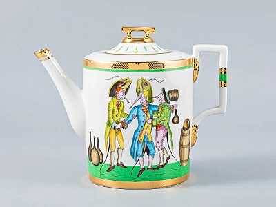 Сервиз чайный форма Гербовая рисунок Крысята-воришки, 2 персоны 7 предметов, арт. 81.16587.00.1 Сервиз чайный форма Гербовая рисунок Крысята-воришки, 2 персоны 7 предметов, арт. 81.16587.00.1