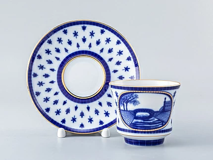 Чашка с блюдцем чайная 220 мл форма Банкетная рисунок Верхне-Лебяжий мост арт. 81.16033.00.1