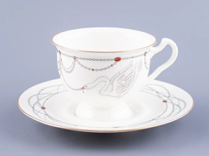 Чашка с блюдцем чайная форма Айседора рисунок Волшебное лебединое озеро - 2 арт. 81.26472.00.1, 