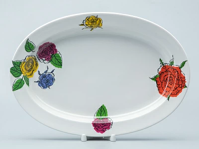 Блюдо овальное Молодежная Галерея роз 350 мм арт. 80.40347.00.1