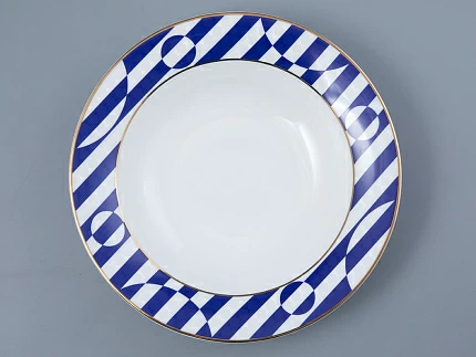 Тарелка глубокая 235 мм Стандартная-2 рисунок Да и нет Синий арт. 80.44733.00.1