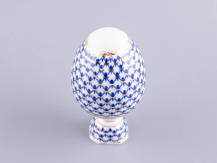 Яйцо пасхальное на подставке 132 мм рисунок Кобальтовая сетка арт.  80.07117.00.1 Яйцо пасхальное на подставке 132 мм рисунок Кобальтовая сетка арт.  80.07117.00.1