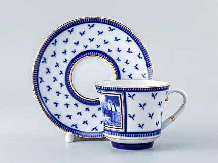 Чашка с блюдцем чайная 220 мл форма Банкетная рисунок Первый Садовый мост арт. 81.16031.00.1