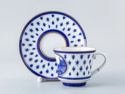 Чашка с блюдцем чайная 220 мл форма Банкетная рисунок Верхне-Лебяжий мост арт. 81.16033.00.1