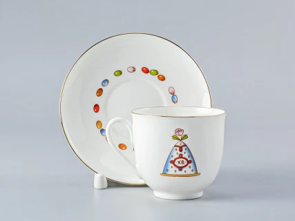 Чашка с блюдцем 180 мл форма Ландыш рисунок Кулич и Пасха арт. 81.23094.00.1, 