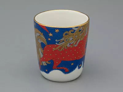 Чашка с блюдцем чайная, форма Колокол рисунок Год лошади, арт. 81.33964.00.1