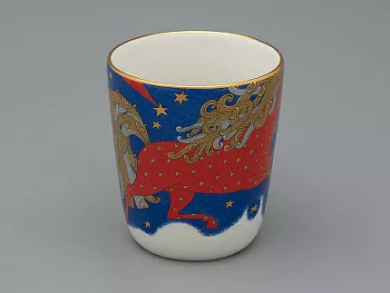 Чашка с блюдцем чайная, форма Колокол рисунок Год лошади, арт. 81.33964.00.1