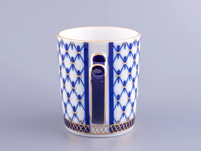 Бокал с блюдцем и с крышкой 380 мл форма Снежное утро рисунок Кобальтовая сетка арт. 81.15425.00.1, 