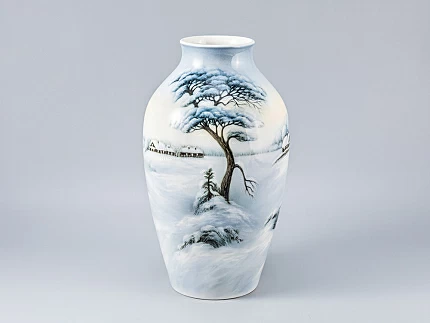 Ваза форма Ламповая рисунок Зимний вечер арт. 80.88195.00.1