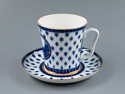 Бокал с блюдцем, форма Ленинградский, рисунок Верхне-Лебяжий мост, арт 81.27423.00.1