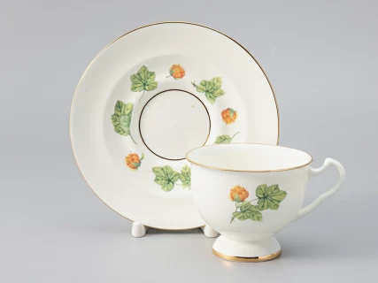 Чашка с блюдцем чайная форма Айседора рисунок Морошка арт. 81.26753.00.1,  Чашка с блюдцем чайная форма Айседора рисунок Морошка арт. 81.26753.00.1,