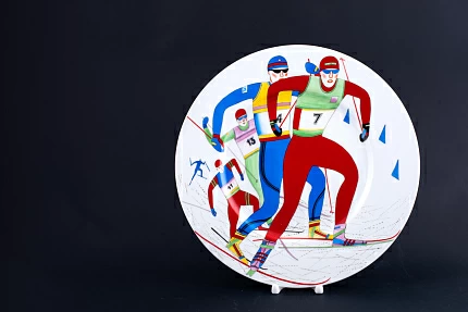 Декоративная тарелка На лыжне, форма Mazarin, арт 60.07775.00.5