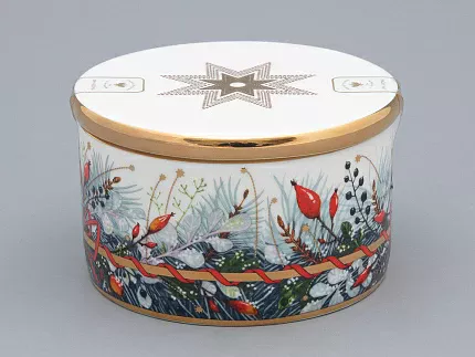 Свеча ароматическая в подарочной упаковке, форма Идиллия рисунок Календа аромат Зимний лес, арт. 81.33153.00.1