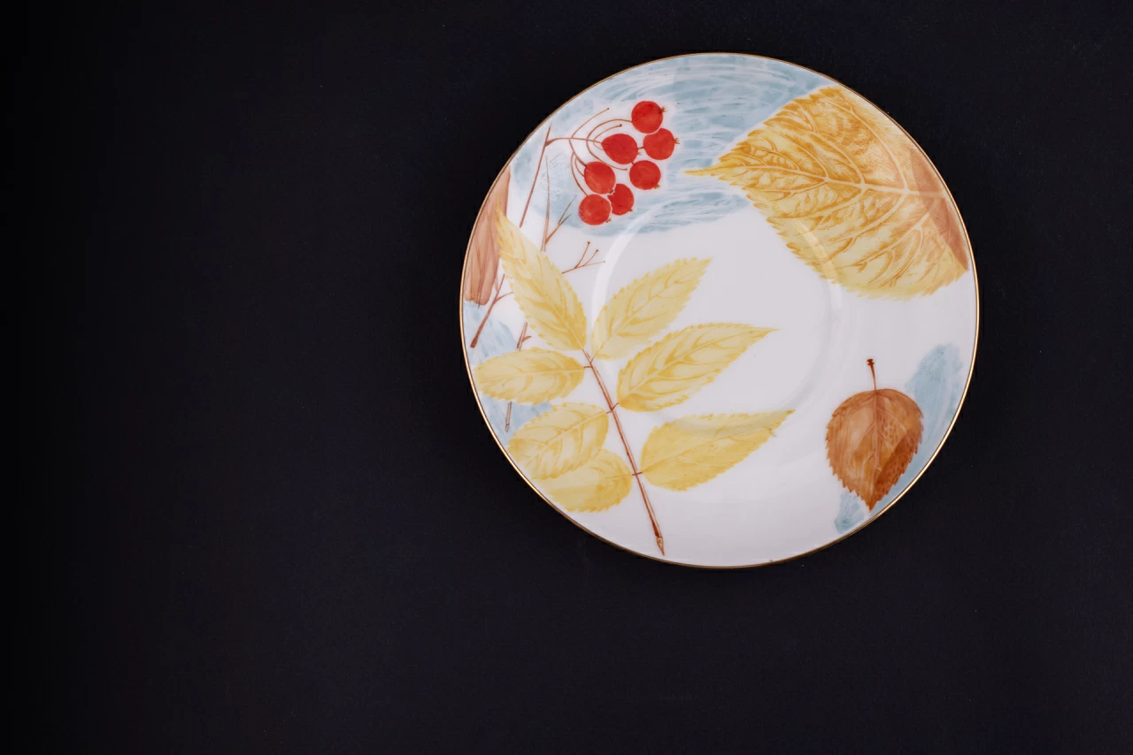 Чашка с блюдцем Золотое утро, на форме Купольная арт 61.21041.00.1,  Чашка с блюдцем Золотое утро, на форме Купольная арт 61.21041.00.1,