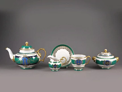 Сервиз чайный форма Александр III рисунок Морская держава, 6 персон 14 предметов, арт. 81.27329.00.1 Сервиз чайный форма Александр III рисунок Морская держава, 6 персон 14 предметов, арт. 81.27329.00.1