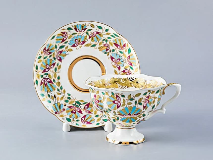 Чашка с блюдцем чайная 220 мл форма Наташа рисунок Розовые цветы арт. 81.10875.00.1 Чашка с блюдцем чайная 220 мл форма Наташа рисунок Розовые цветы арт. 81.10875.00.1