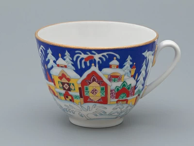 Чашка с блюдцем чайная 250 мл форма Весенняя рисунок Зимняя сказка арт. 81.10473.00.1