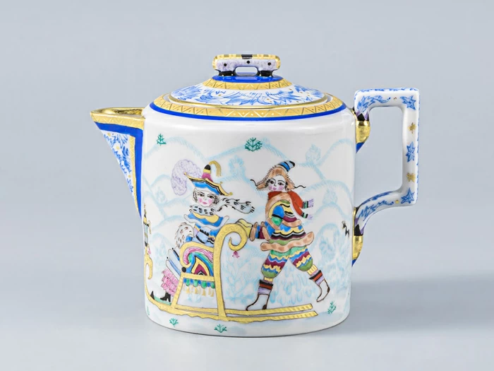 Сервиз чайный форма Гербовая рисунок Зимние забавы, 4 персон 11 предметов, арт. 81.14057.01.1, 