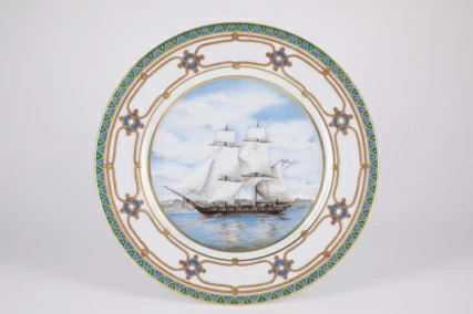 Блюдо круглое 320 форма европейская-2 рисунок Морская держава. Дружба, арт. 80.98177.00.1, 