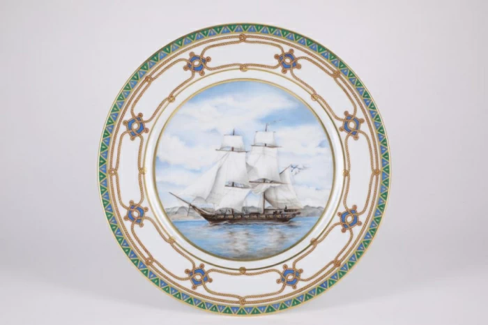 Блюдо круглое 320 форма европейская-2 рисунок Морская держава. Дружба, арт. 80.98177.00.1, 