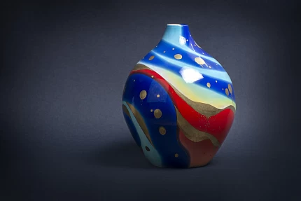 Ваза малый размер, форма Круглая, рисунок Космея арт 60.13685.00.1 Ваза малый размер, форма Круглая, рисунок Космея арт 60.13685.00.1