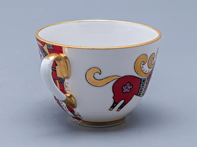 Чашка с блюдцем чайная 250 мл форма Весенняя рисунок Красный конь арт. 81.15308.00.1