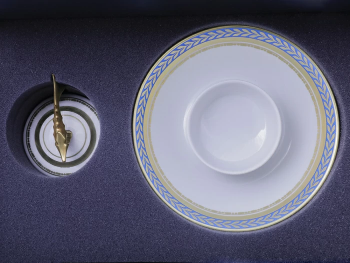 Подарочный набор стопки и икорница рис. Золотой арт. 81.30556.00.1, 