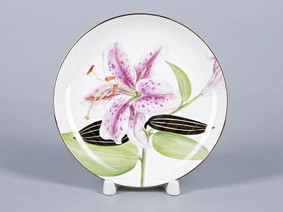 Чашка с блюдцем чайная 300мл, форма Купольная, рисунок Лилии, арт 81.29655.00.1