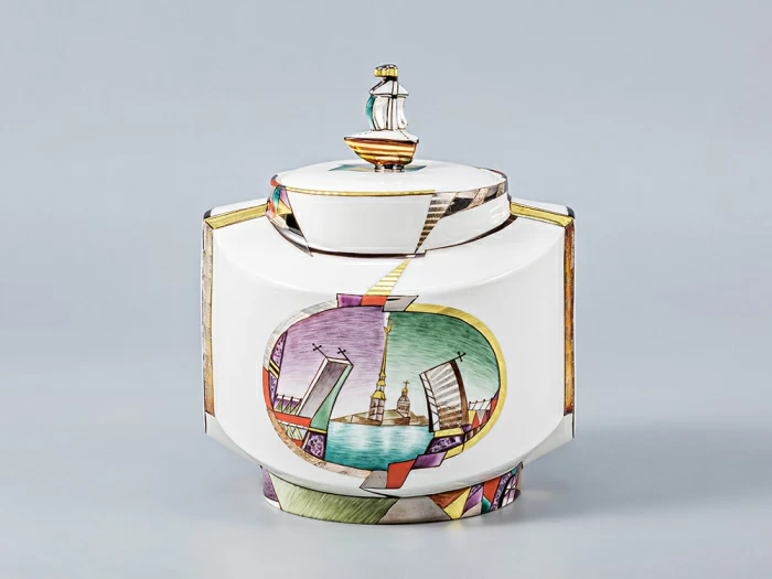 Сервиз чайный форма Ковчег рисунок Ладонь Невы, 4 персоны 12 предметов, арт. 81.15852.00.1, 