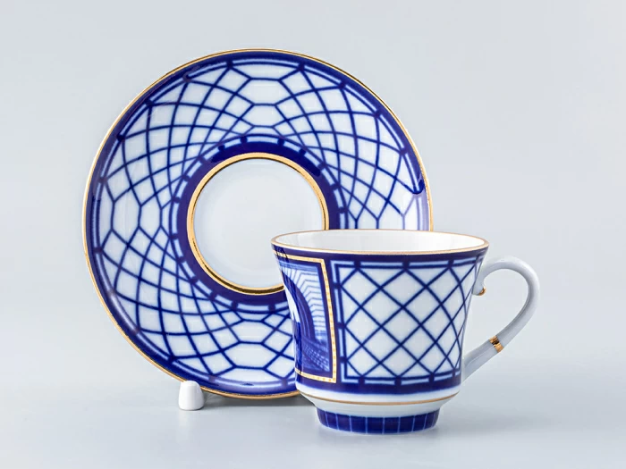 Чашка с блюдцем чайная 220 мл форма Банкетная рисунок Эрмитажный мост арт. 81.16039.00.1, 