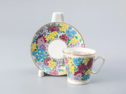 Чашка с блюдцем кофейная 80 мл.,  форма Черный кофе, рисунок Весенние цветы арт. 81.15327.00.1, 