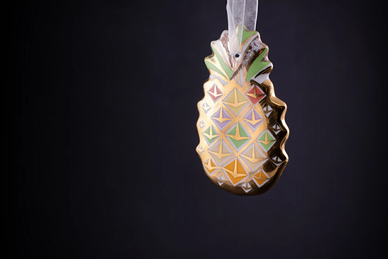 Елочная игрушка Ананас Золотой, арт 60.14693.00.1, 