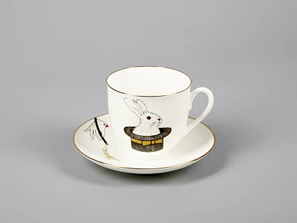 Чашка с блюдцем кофейная 180 мл форма Ландыш рисунок Фокус удача арт. 81.30679.00.1