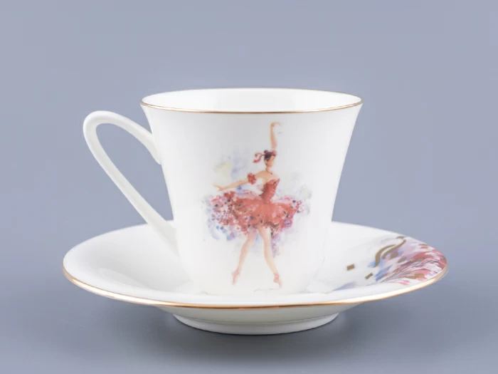 Чашка с блюдцем чайная форма Сад рисунок Фея смелости арт. 81.24851.00.1, 