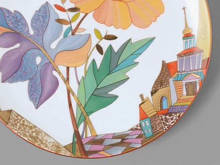 Декоративная тарелка 275 мм форма Эллипс рисунок Цветущий город арт. 80.83754.00.1 Декоративная тарелка 275 мм форма Эллипс рисунок Цветущий город арт. 80.83754.00.1