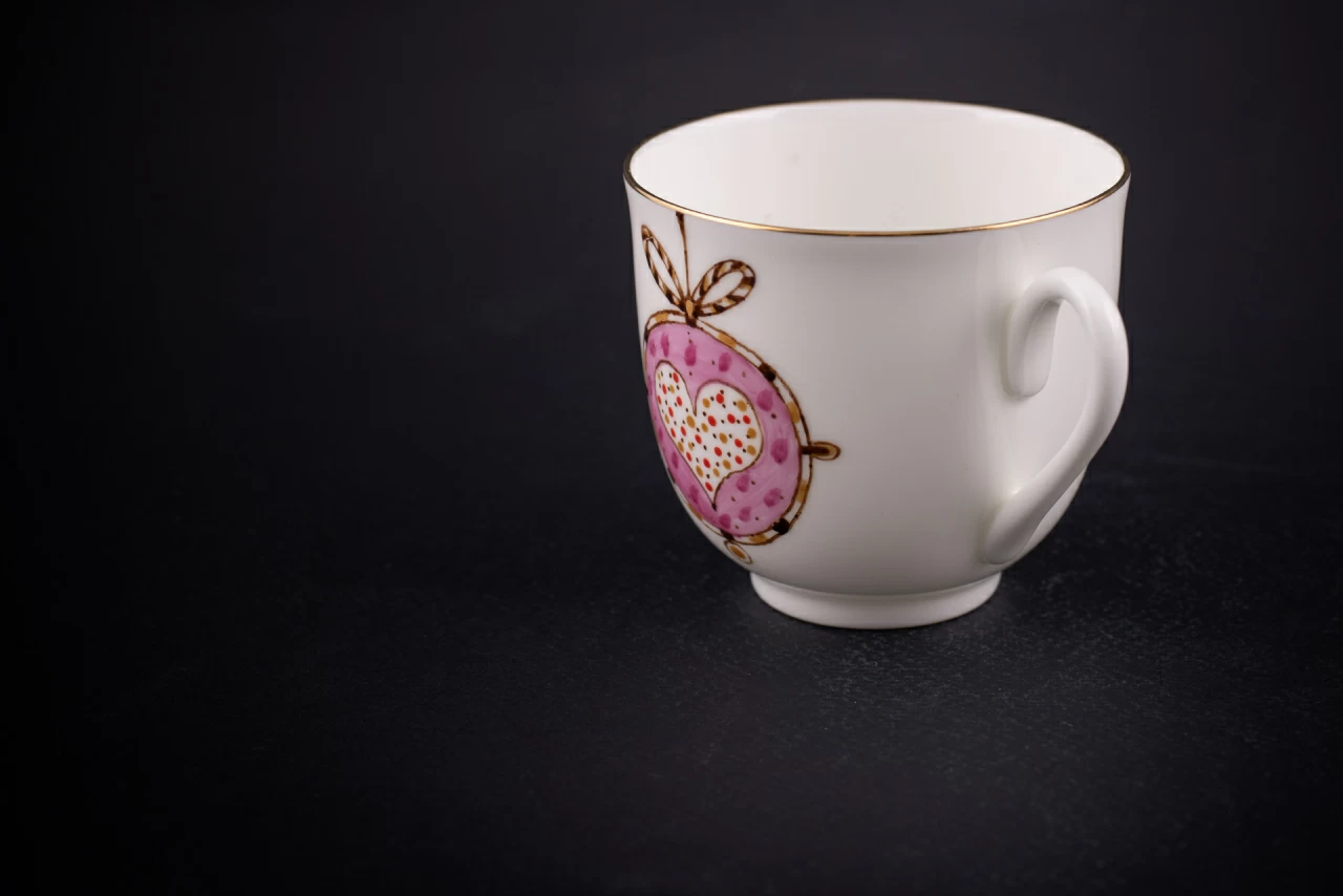 Чашка с блюдцем кофейная, форма Ландыш, рисунок Серечное поздравление, арт 61.21046.00.1, 