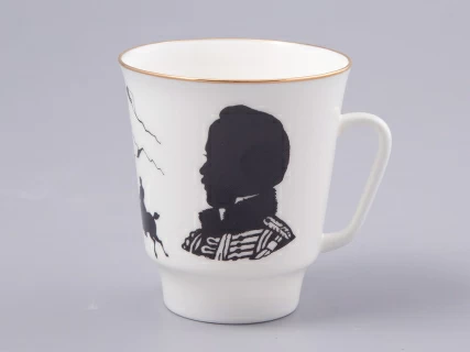 Чашка с блюдцем 165 мл форма Майская рисунок Русские писатели Лермонтов, арт. 81.31746.00.1, 