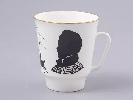 Чашка с блюдцем 165 мл форма Майская рисунок Русские писатели Лермонтов, арт. 81.31746.00.1