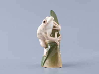 Скульптура Лягушка на листике мраморная арт. 82.63981.00.1