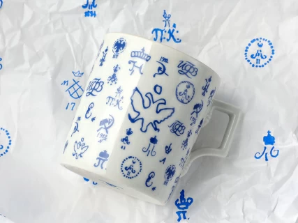 Подарочный набор Чашка с блюдцем чайная, форма Гербовая, рисунок Лого 1, арт 81.32931.00.1, 