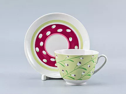 Чашка с блюдцем чайная форма Весенняя рисунок Весенний бриз, арт. 81.28218.00.1