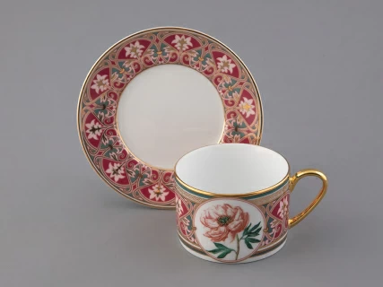 Чашка с блюдцем 250 мл в подарочной упаковке форма Соло, рисунок Дивный Пион, арт. 81.32658.00.1, 