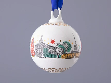 Подарочный набор Ёлочных украшений, форма Шар с петелькой, рисунок Рождественский Петербург, арт. 81.32760.00.1 Подарочный набор Ёлочных украшений, форма Шар с петелькой, рисунок Рождественский Петербург, арт. 81.32760.00.1