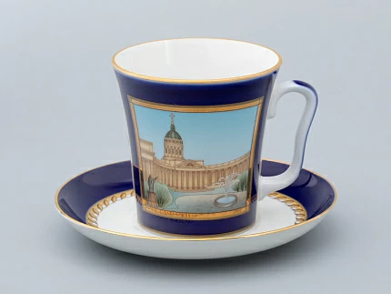 Бокал с блюдцем форма Ленинградский рисунок Канал Грибоедова арт. 81.31476.00.1 Бокал с блюдцем форма Ленинградский рисунок Канал Грибоедова арт. 81.31476.00.1