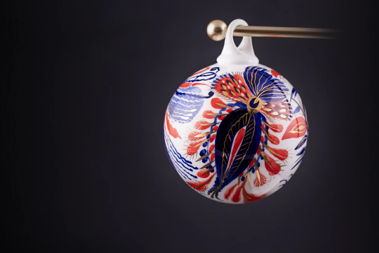 Елочная игрушка Шар, рисунок Жар-птица, арт 60.15214.00.1, 