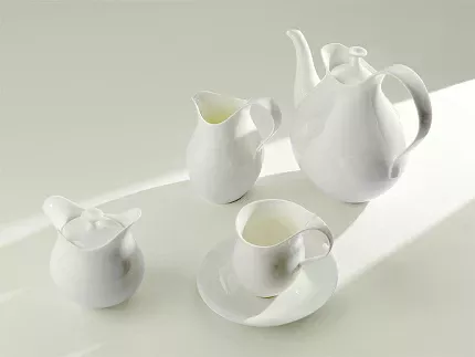 Чашка с блюдцем чайная, форма Талисман рисунок Белый арт. 81.16176.00.1