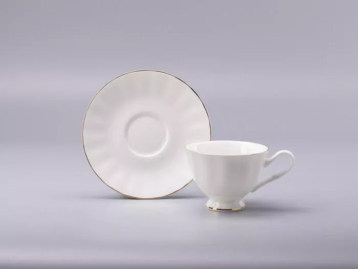 Сервиз чайный форма Нега рисунок Золотая лента, 6 персон 14 предметов, арт. 81.23019.00.1, 