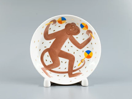 Декоративная тарелка 110 мм, форма Европейская, рисунок Трио. Контрабас, арт 80.84070.00.1