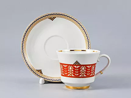 Чашка с блюдцем чайная 220 мл форма Банкетная рисунок Дерево жизни арт. 81.28336.00.1